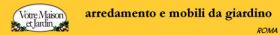 VOTRE MAISON ET JARDIN - arredamenti da giardino  HOME PAGE

Votre Maison et Jardin propone mobili da giardino e tutte le soluzioni d'arredo per esterno quali cuscini per esterno pronti e su misura, arredi in giunco e midollino, giochi per bambini, casalinghi FOPPAPEDRETTI, armadi da balcone in pvc e resina, maxi ombrelli, gazebo e pergolati.

Apertura domenicale dal 1� marzo ... 